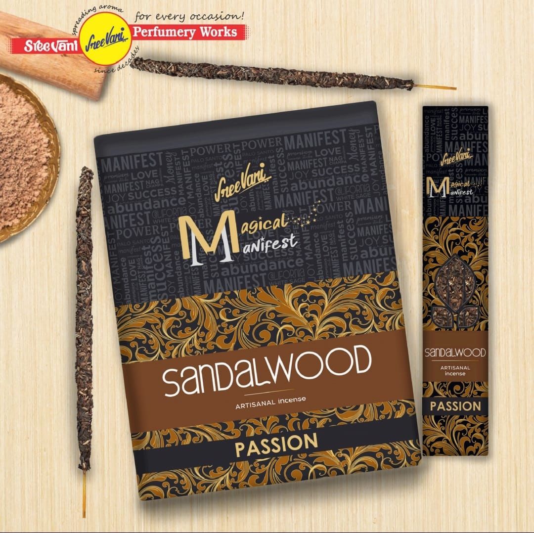 Sree Vani Manifest Sandalwood Organik Çubuk Tütsü (72 Adet)