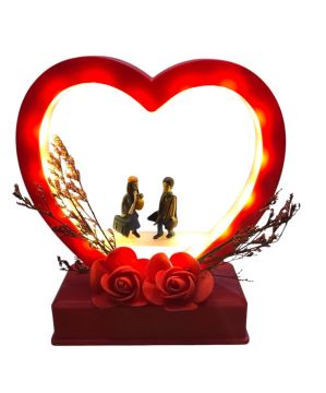 Işıklı Müzikli Kalpli Güllü Romantik Sevgili Biblosu