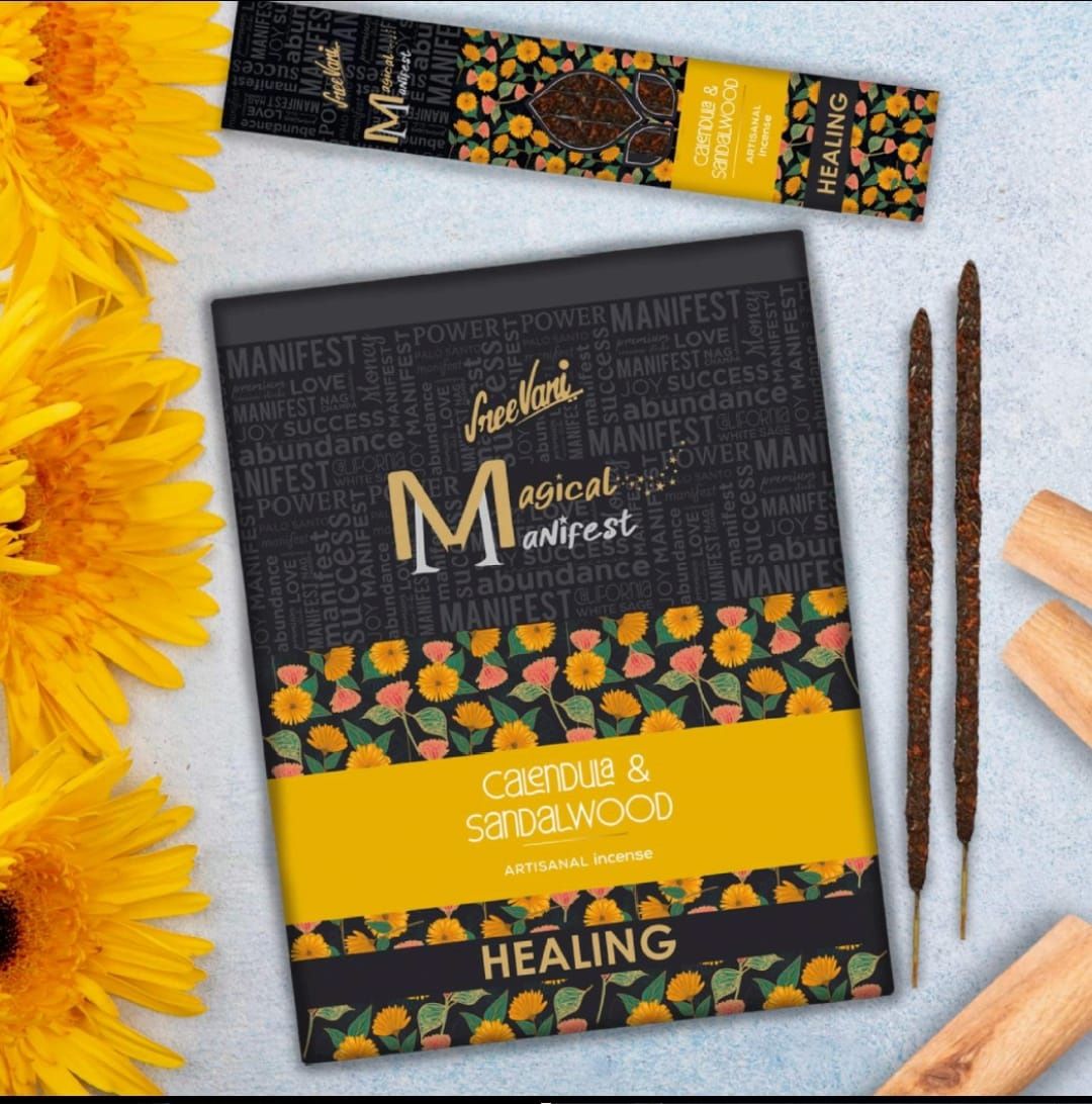 Sree Vani Manifest Calendula & Sandalwood Organik Çubuk Tütsü (72 Adet)