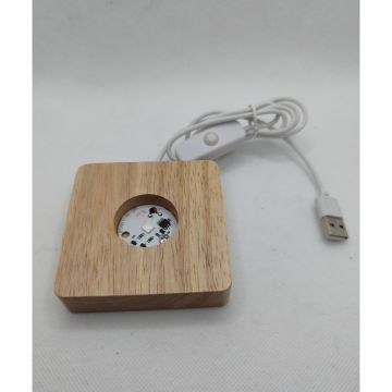 Dekoratif Ahşap Kare Altlıklı Sevgili Temalı Işıklı Cam Küre (8 cm)