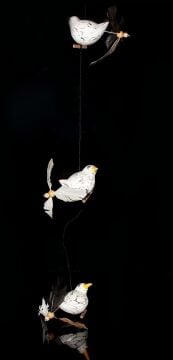 Ahşap Kuş Tasarımlı Rüzgar Çanı (90 cm)