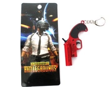 Pubg İşaret Fişeği Şeklinde Kırmızı Silah Metal Anahtarlık