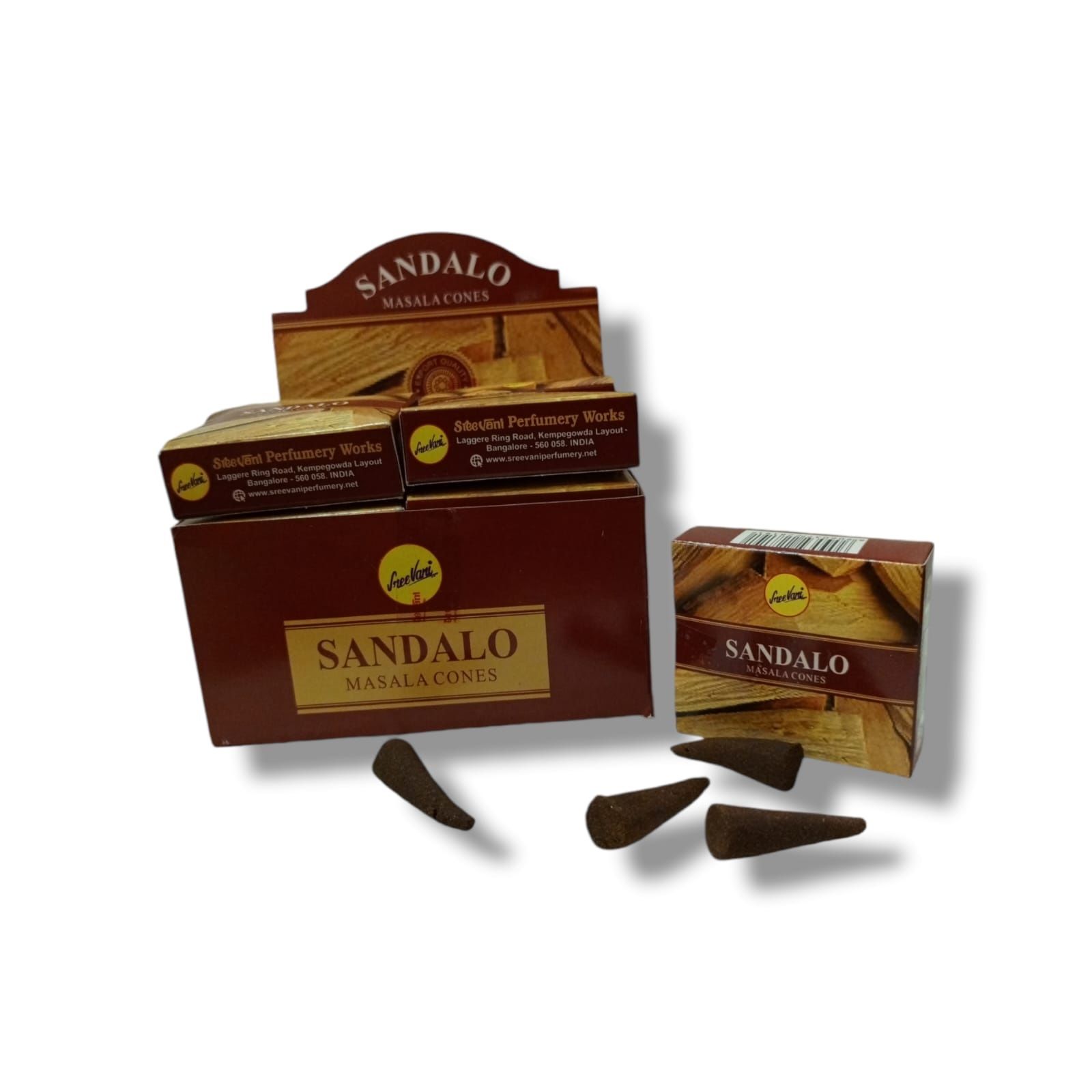 Sree Vani Sandalo Kokulu Konik Tütsü Sandal Masala Cones (120 Adet)