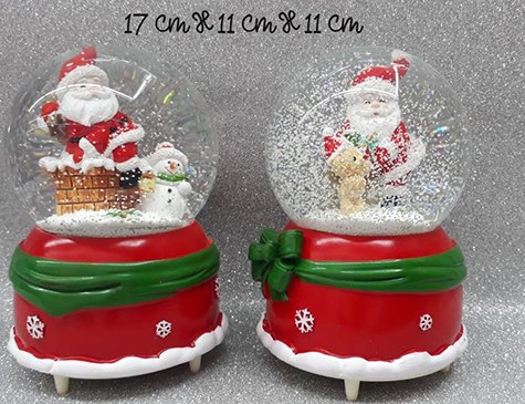Noel Baba Tasarımlı Kurmalı Cam Kar Küresi Müzik Kutusu