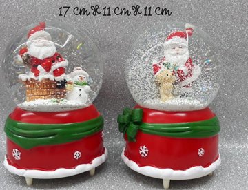 Noel Baba Tasarımlı Kurmalı Cam Kar Küresi Müzik Kutusu
