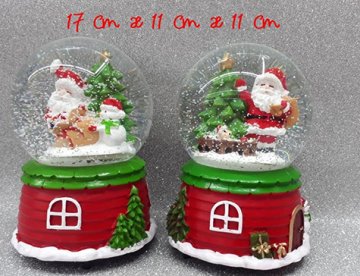 Yılbaşı Noel Baba Temalı Kurmalı Müzikli Cam Kar Küresi