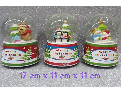 Yılbaşı Noel Baba Temalı Kurmalı Müzikli Cam Kar Küresi