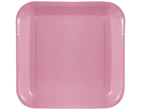 Pembe Kare Kağıt Tabak (8 Adet)