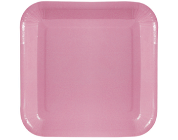 Pembe Kare Kağıt Tabak (8 Adet)