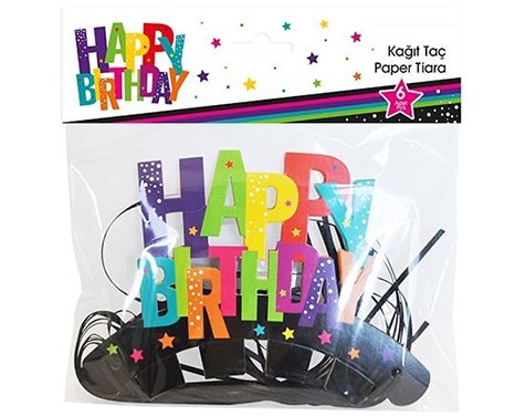 Happy Birthday Kağıt Tabak (6 Adet)