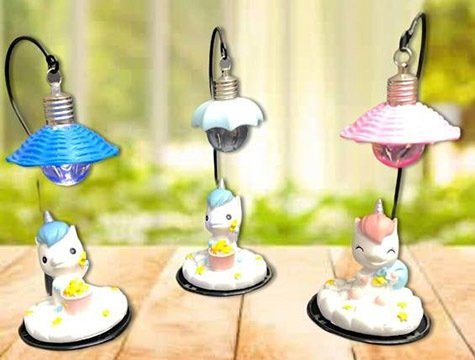 Polyester Işıklı Unicorn Biblo Masa Lambası