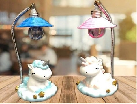Polyester Unicorn Işıklı Biblo Masa Lambası