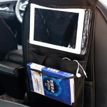 Araç Koltuk Arkası 2 Cepli Telefon Tablet Tutucu Organizer