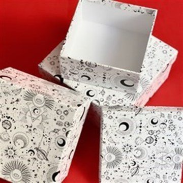 Tarot Tasarımlı Kare Beyaz Hediye Kutusu 3'lü Set