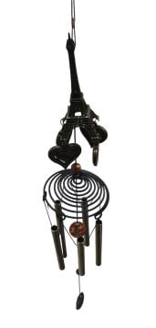Dekoratif Metal Eyfel Kulesi Figürlü Rüzgar Çanı (70 cm)