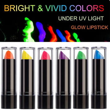 Uv Neon Karanlıkta Parlayan Ruj Şeklinde Yüz Boyama (6 Adet)