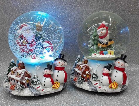 Yılbaşı Işıklı Müzikli Cam Kar Küresi (Noel Baba & Kardan Adam)