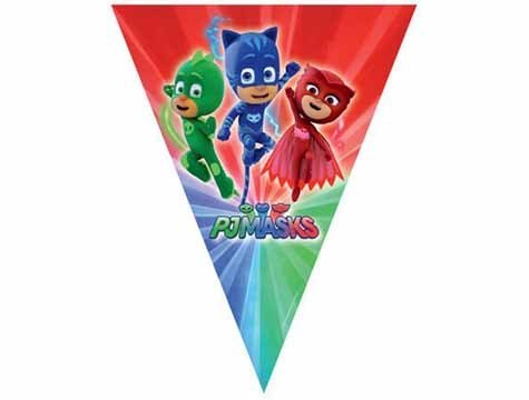 Pj Masks Temalı Üçgen Flama Bayrak Set