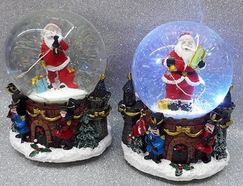 Şato Tasarım Noel Baba Işıklı Müzikli Yılbaşı Cam Kar Küresi