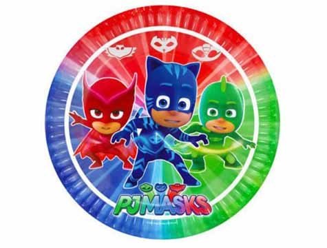 Pj Masks Temalı Karton Tabak (8 Adet)