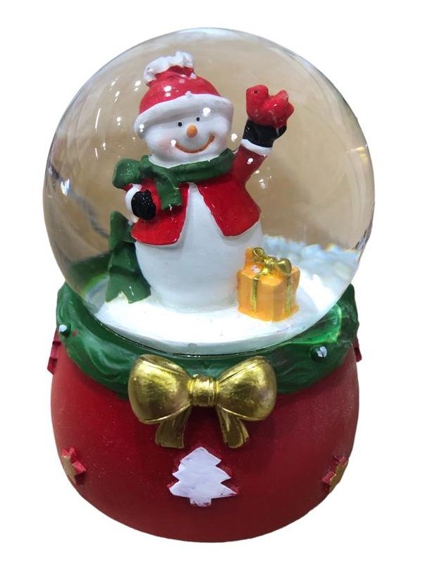 Kardan Adam & Hediye Paketi Dekoratif Cam Kar Küresi (10cm x 6.5cm)