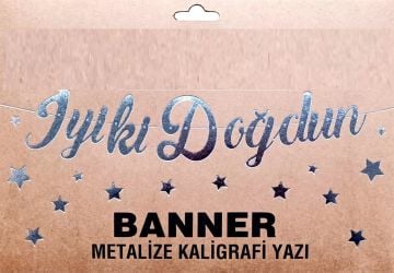 İyi Ki Doğdun Gümüş Banner Uzar Yazı