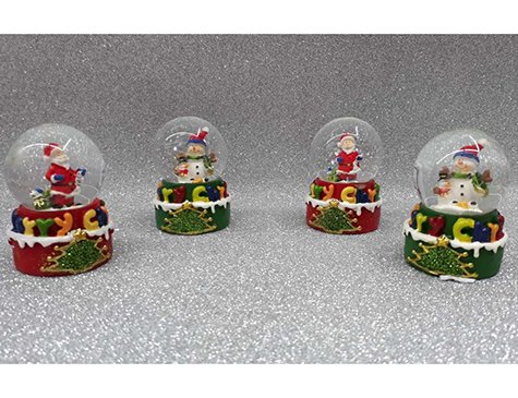 Mini Noel Baba Kardan Adam Yılbaşı Cam Kar Küresi
