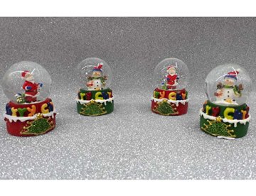 Mini Noel Baba Kardan Adam Yılbaşı Cam Kar Küresi