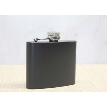 Siyah 5 oz Çelik Kanyak İçki Matarası