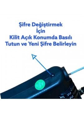 Çelik Halatlı Şifreli Motosiklet Kask ve Bisiklet Kilidi