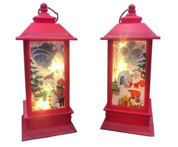 Dekoratif Işıklı Yılbaşı Noel Baba Kardan Adam Fener Lamba