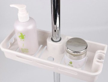 Boru Monteli Banyo Duş Plastik Sabunluk Şampuan Rafı