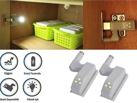 Gardırop Dolap İçi Menteşe Led Aydınlatıcı