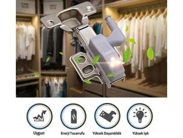 Gardırop Dolap İçi Menteşe Led Aydınlatıcı