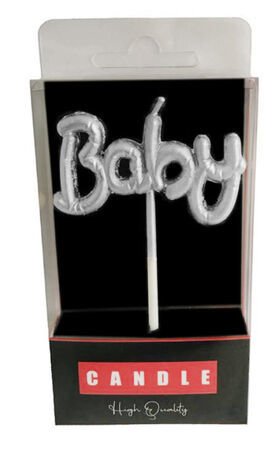 Gümüş Baby Doğum Günü Pasta Mumu