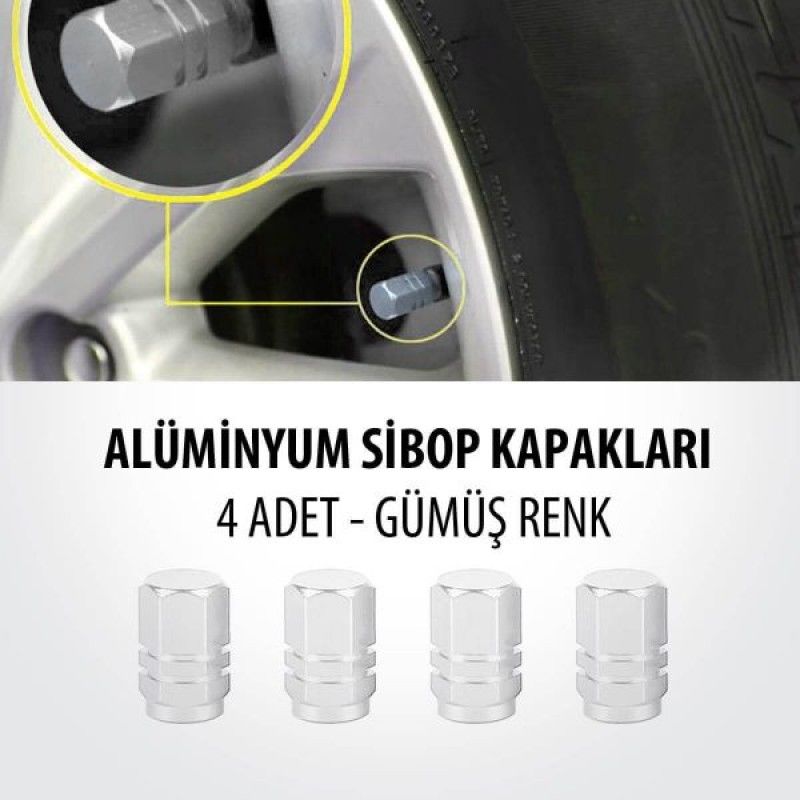Araç Motorsiklet Alüminyum Sibop Kapağı (4 Adet)