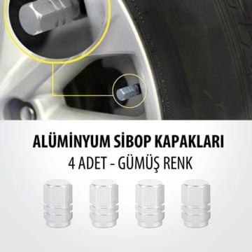 Araç Motorsiklet Alüminyum Sibop Kapağı (4 Adet)