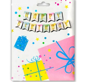 Happy Birthday Makaron Renkli Banner Uzar Yazı