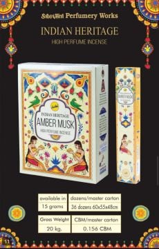 Sree Vani Amber Musk Masala Naturel Çubuk Tütsü (12 x 15 Gr)