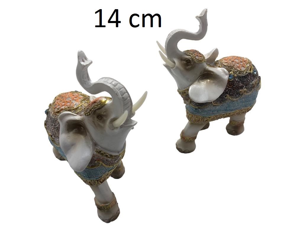 Dekoratif Taşlı Polyester Fil Biblosu (14 cm)