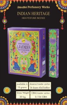 Sree Vani Lavander (Lavanta) Naturel Çubuk Tütsü (12 x 15 Gr)
