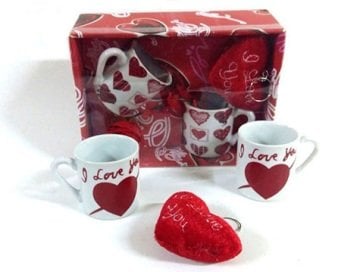 Aşk Temalı Renkli 2'li Kahve Fincanı Seti