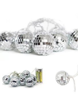 Dekoratif Disco Topu Tasarımlı Led Gece Lambası 10'lu Yılbaşı Süsü