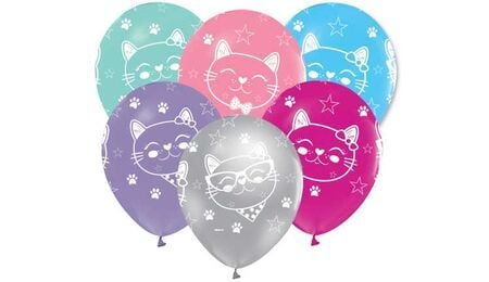 Sevimli Kedi Tasarımlı Balon (100 Adet)