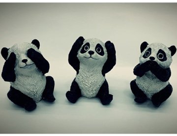 Dekoratif 3 Panda Biblo Görmedim Duymadım Bilmiyorum