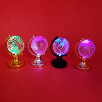 Mini Işıklı Ledli Cam Kristal Dünya