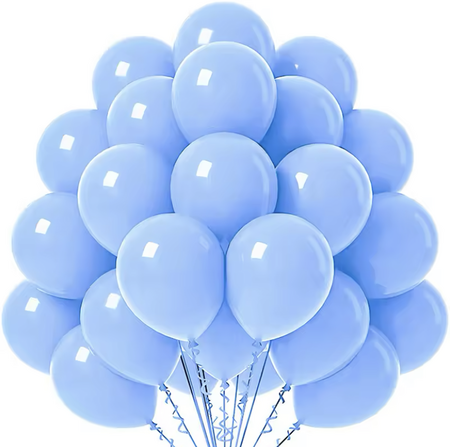 Düz Makaron Mavi Balon 5 inç (100 Adet)