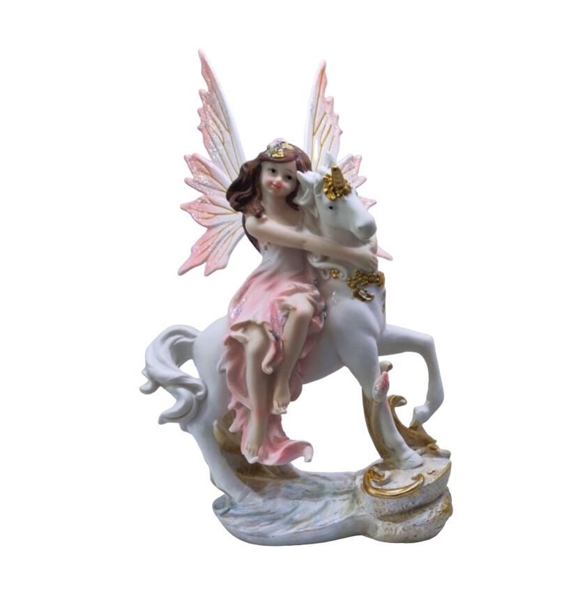 Dekoratif At Üstünde Peri Tasarımlı Biblo (24 cm)