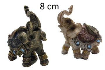 Dekoratif Mini Taşlı Polyester Fil Biblosu (8 cm)