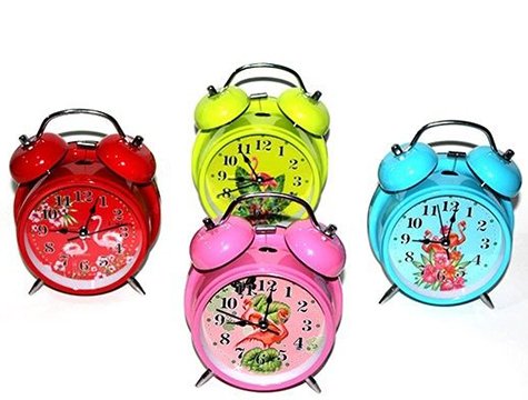 Dekoratif Flamingo Tasarım Metal Çalar Saat